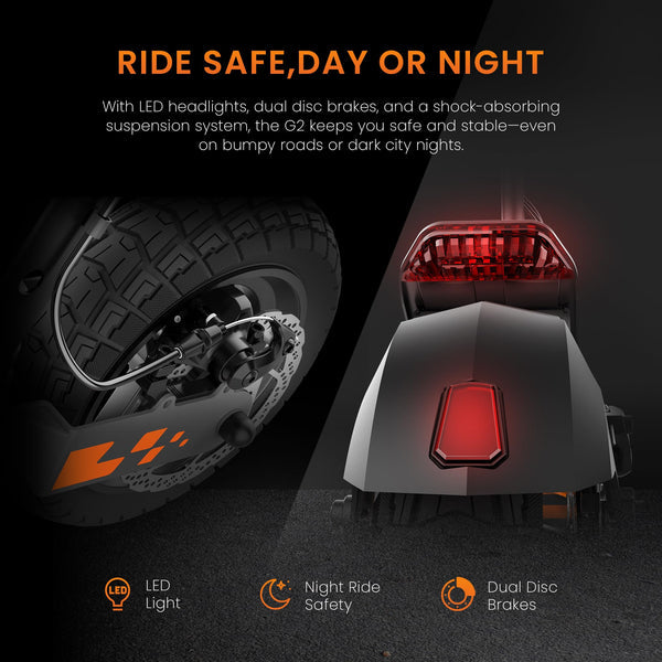 KuKirin G2 Pro 2025 – 600W E-Scooter, 45 km/h Max Speed, 120 km Range, 120 kg Load Capacity