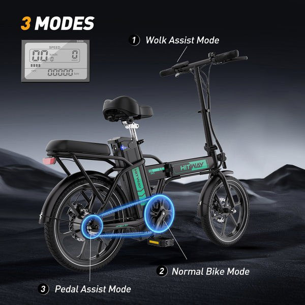 BK5S Folding Electric Bike – 250W, 25 km/h, Removable Battery